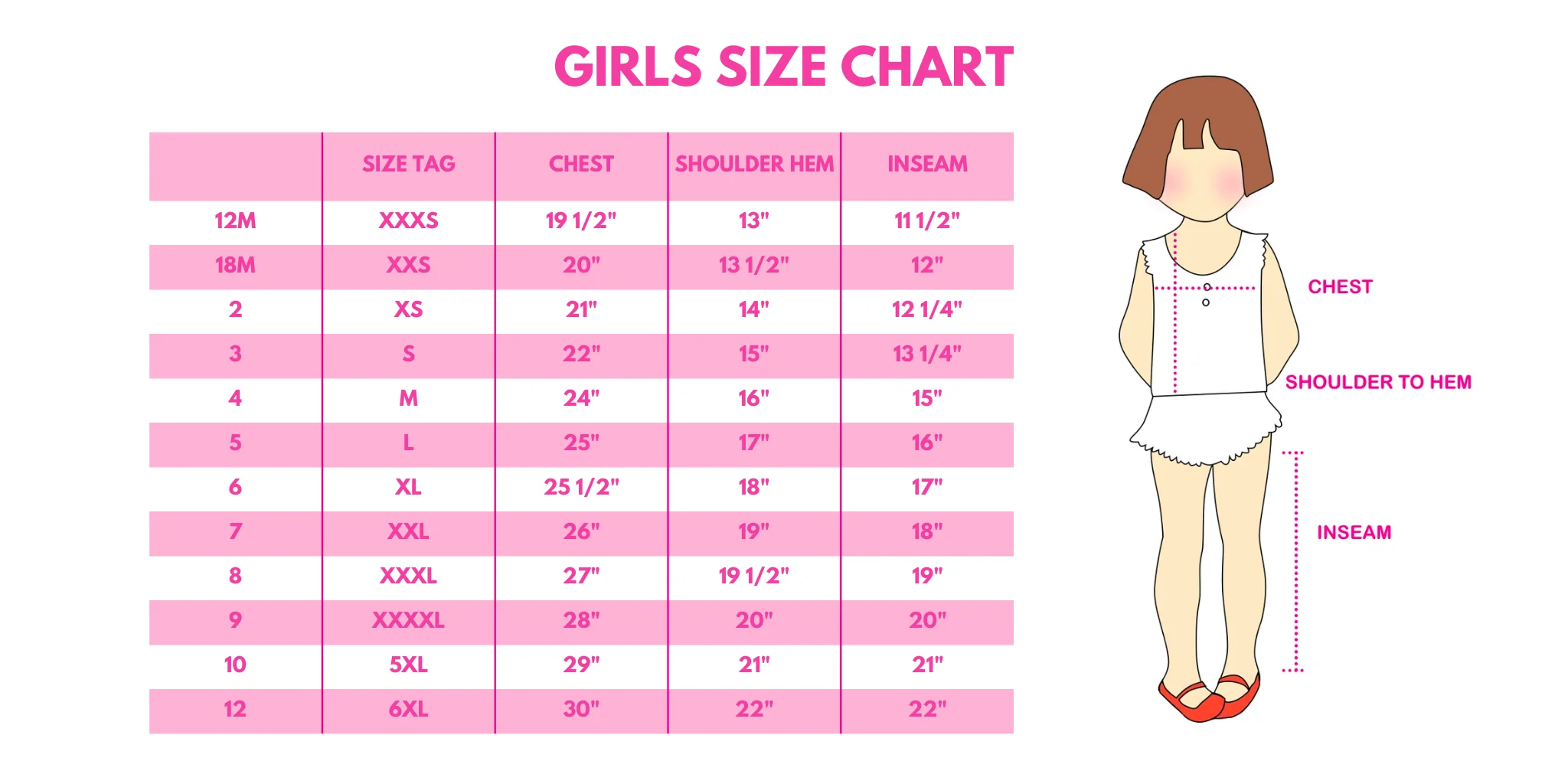 Girls Size Chart