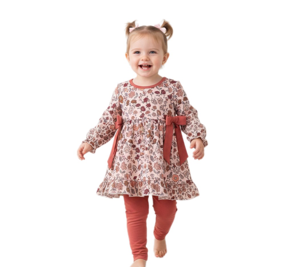 Autumn Bloom Twin Girl Fall Matching Outfits - Corduroy